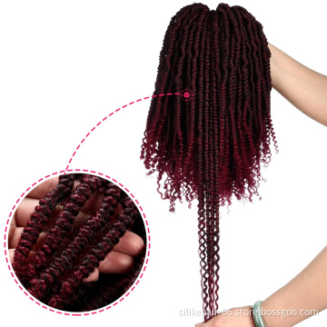 Passion Spring Twists Synthetic Crochet Hair Extensions 12 18 inch Ombre Crochet Braids Fluffy Curly Bomb Twist Braiding Hair
